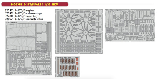 Eduard Big-Ed BIG3374 1:32 Boeing B-17E/F Flying Fortress PART 1