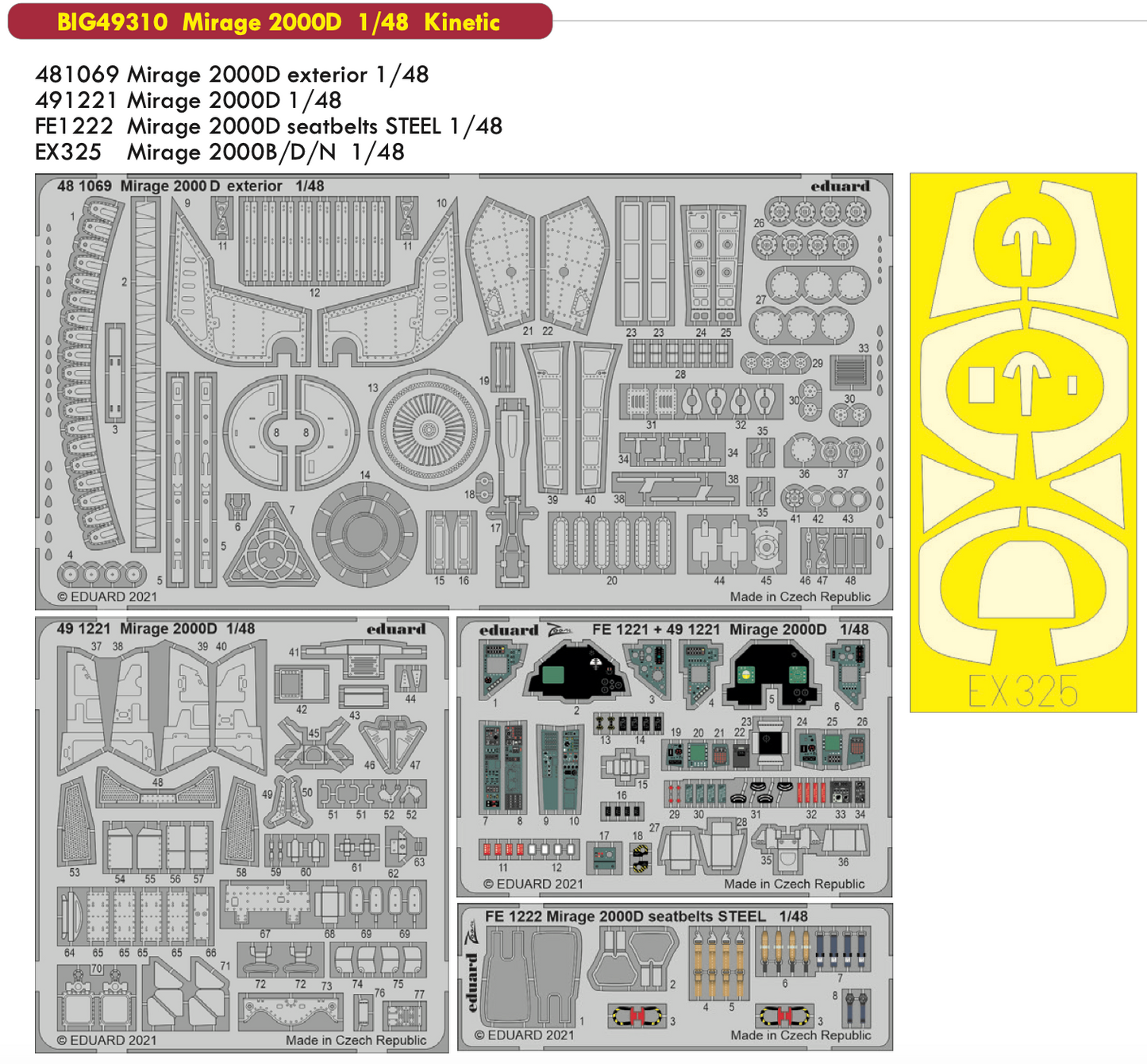 Eduard Big-Ed BIG49310 1:48 Dassault Mirage 2000D