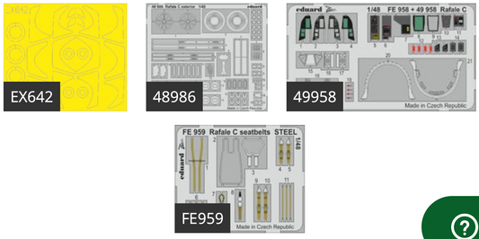 Eduard Big-Ed BIG49219 1:48 Dassault Rafale C w/khaki seatbelts