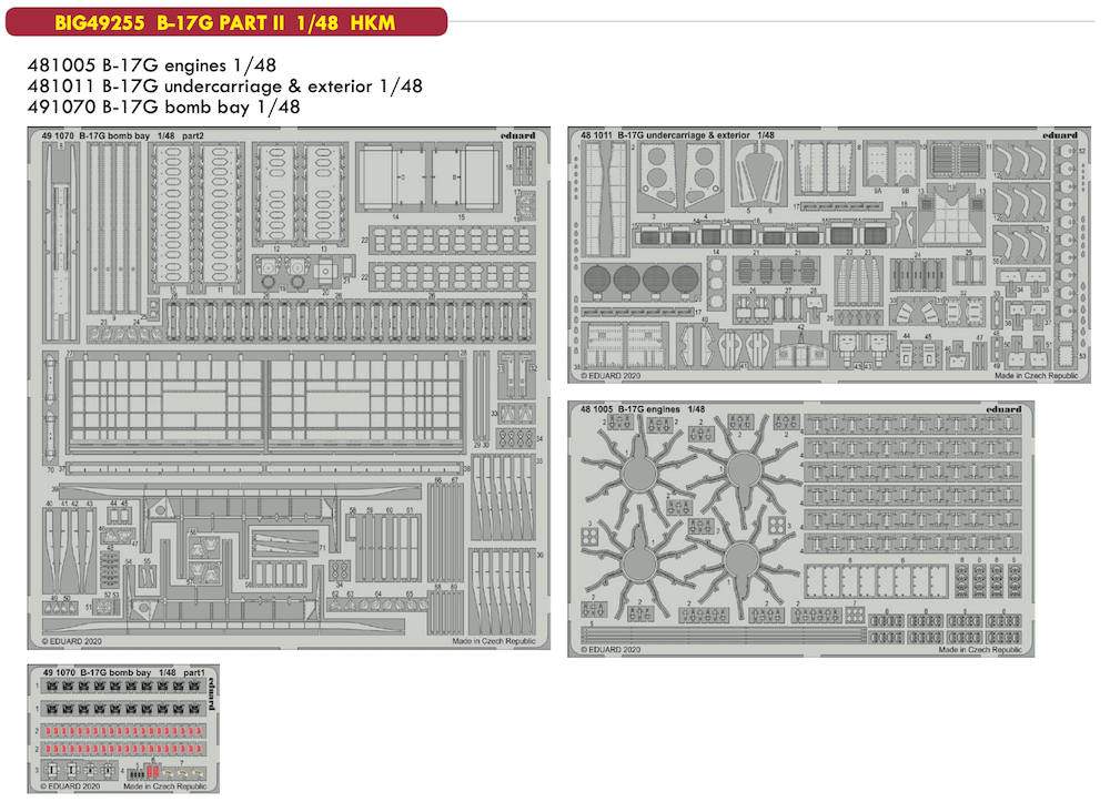 Eduard Big-Ed BIG49255 1:48 Boeing B-17G Flying Fortess PART II