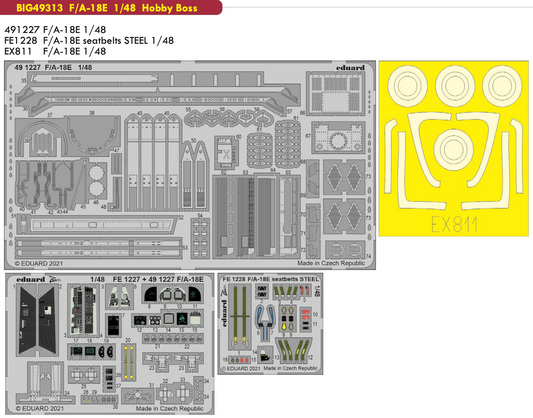 Eduard Big-Ed BIG49313 1:48 F/A-18E Hornet to be used with Hobby Boss