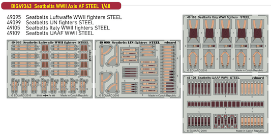 Eduard Big-Ed BIG49343 1:48 Seatbelts WWII Axis AF STEEL