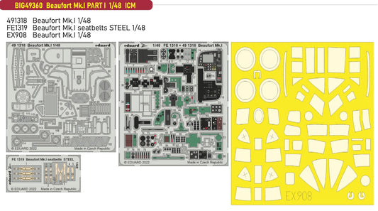 Eduard Big-Ed BIG49360 1:48 Bristol Beaufort Mk.I PART I to be used with ICM