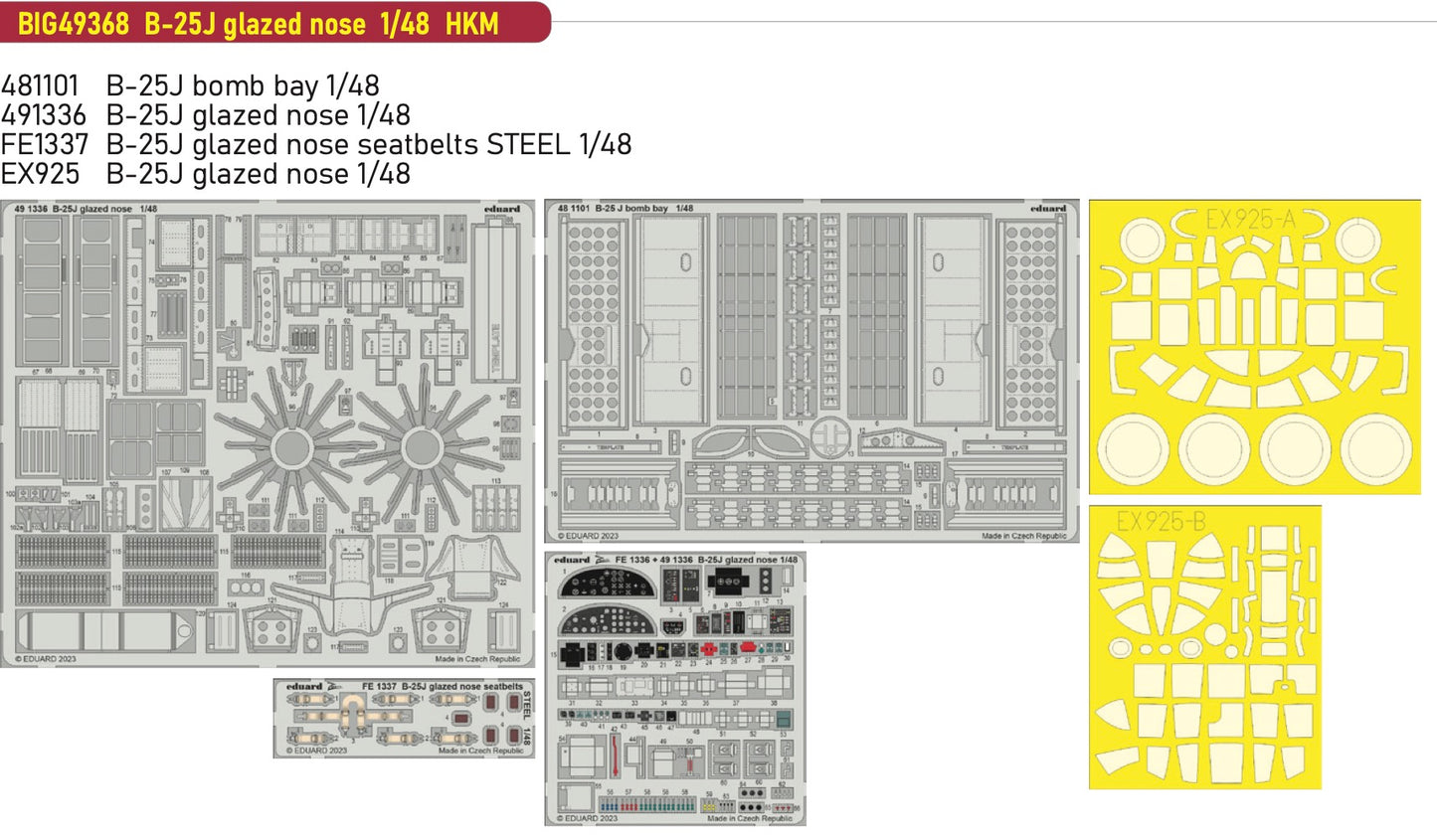 Eduard Big-Ed BIG49368 1:48 North-American B-25J Mitchell with glazed nose