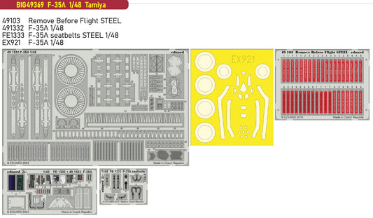 Eduard Big-Ed BIG49369 1:48 F-35A Lightning II to be used with Tamiya