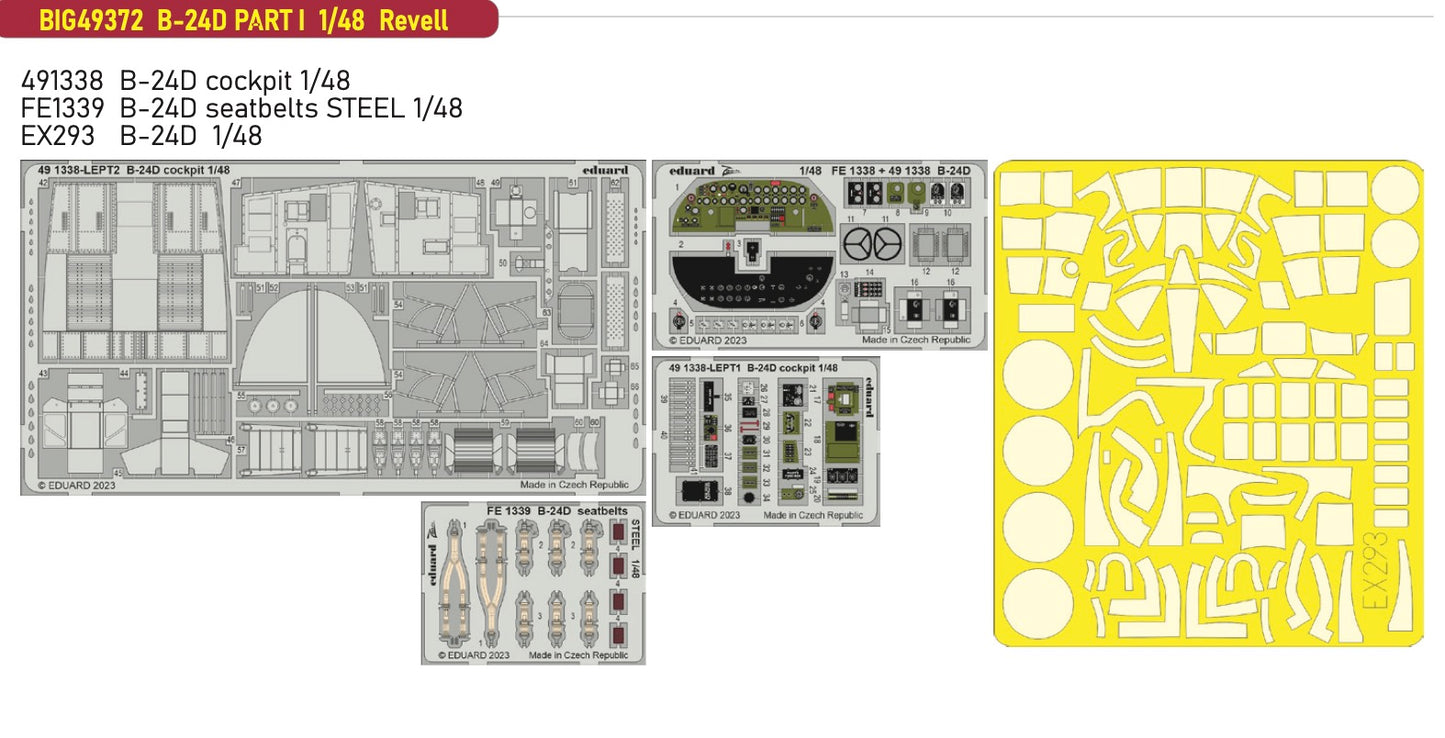 Eduard Big-Ed BIG49372 1:48 B-24D Liberator PART I to be used with Revell
