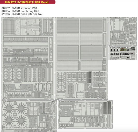 Eduard Big-Ed BIG49373 1:48 B-24D Liberator Part II to be used with Revell