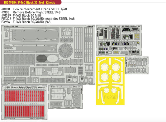 Eduard Big-Ed BIG49384 1:48 F-16D Fighting Falcon Block 30