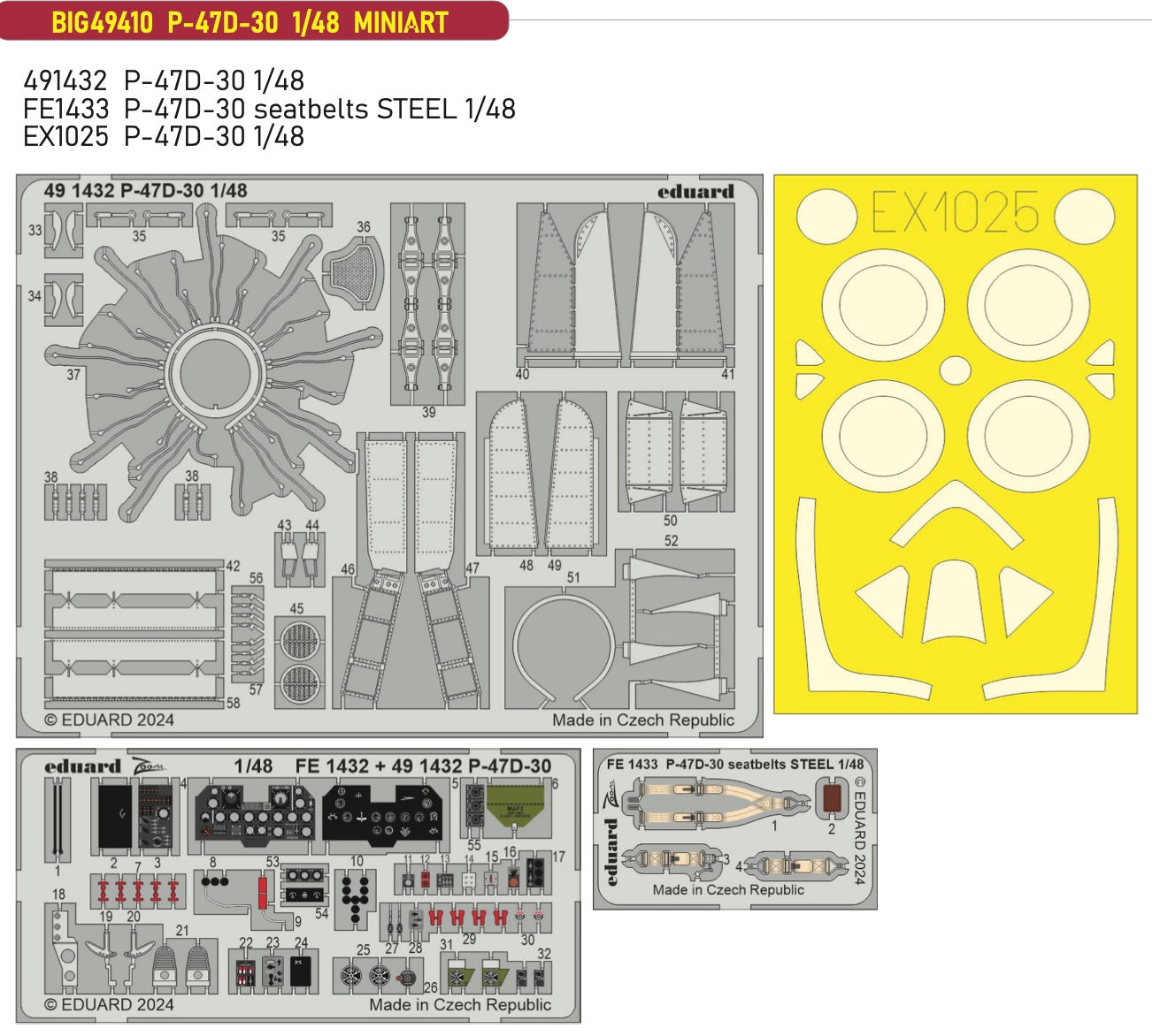 Eduard Big-Ed BIG49410 1:48 Republic P-47D-30 Thunderbolt