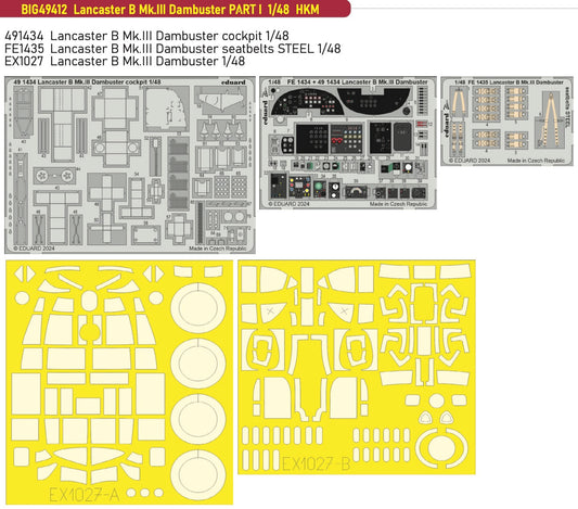 Eduard Big-Ed BIG49412 1:48 Avro Lancaster B Mk.III Dambuster PART I