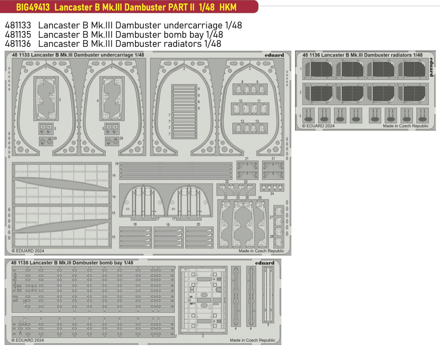 Eduard Big-Ed BIG49413 1:48 Avro Lancaster B Mk.III Dambuster PART II