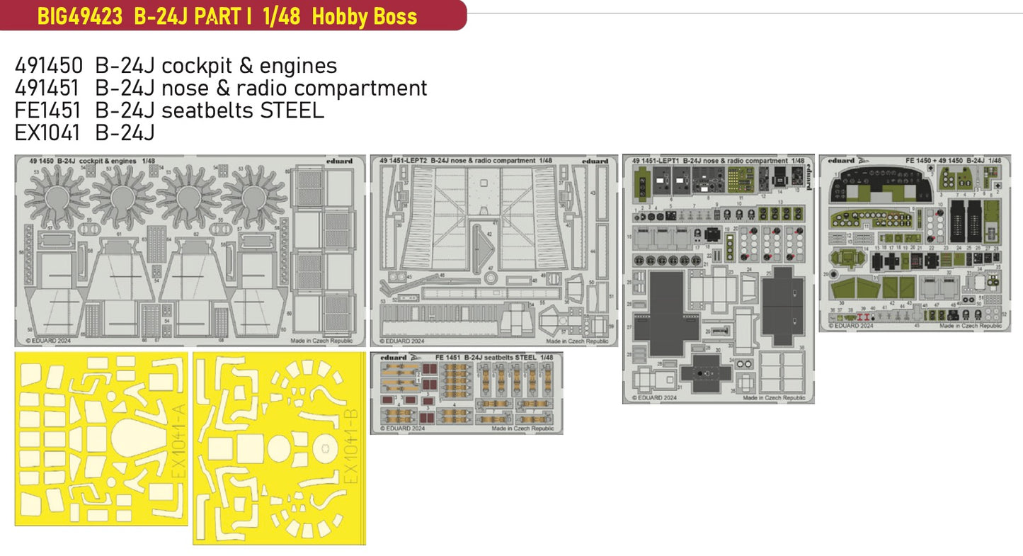 Eduard Big-Ed BIG49423 1:48 Consolidated B-24J Liberator PART I