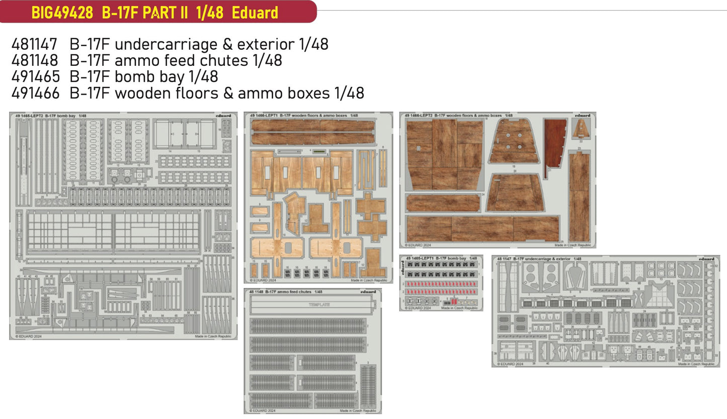 Eduard Big-Ed BIG49428 1:48 Boeing B-17F Flying Fortress PART II Big-Ed Set