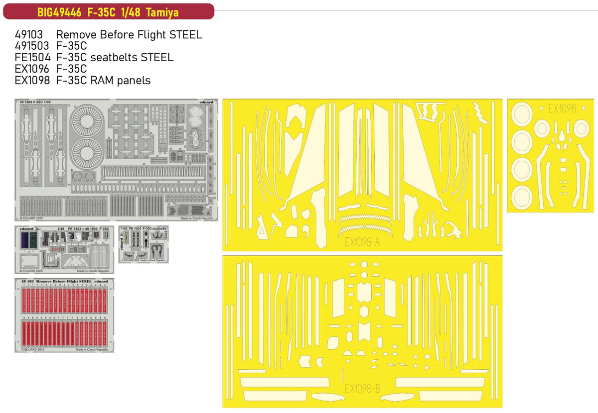 Eduard Big-Ed EBIG49446 1:48 Lockheed-Martin F-35C Big-Ed Set