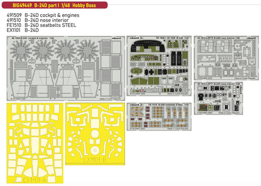 Eduard Big-Ed EBIG49449 1:48 Consolidated B-24D Liberator Part I Big-Ed Set
