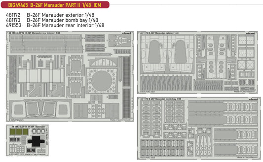 Eduard Big-Ed BIG49465 1:48 Martin B-26F Marauder PART II