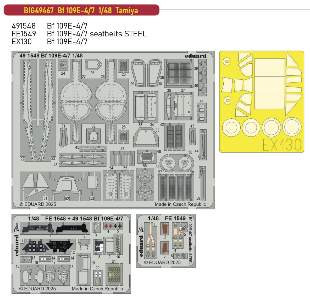 Eduard Big-Ed BIG49467 1:48 Messerschmitt Bf-109E-4/7