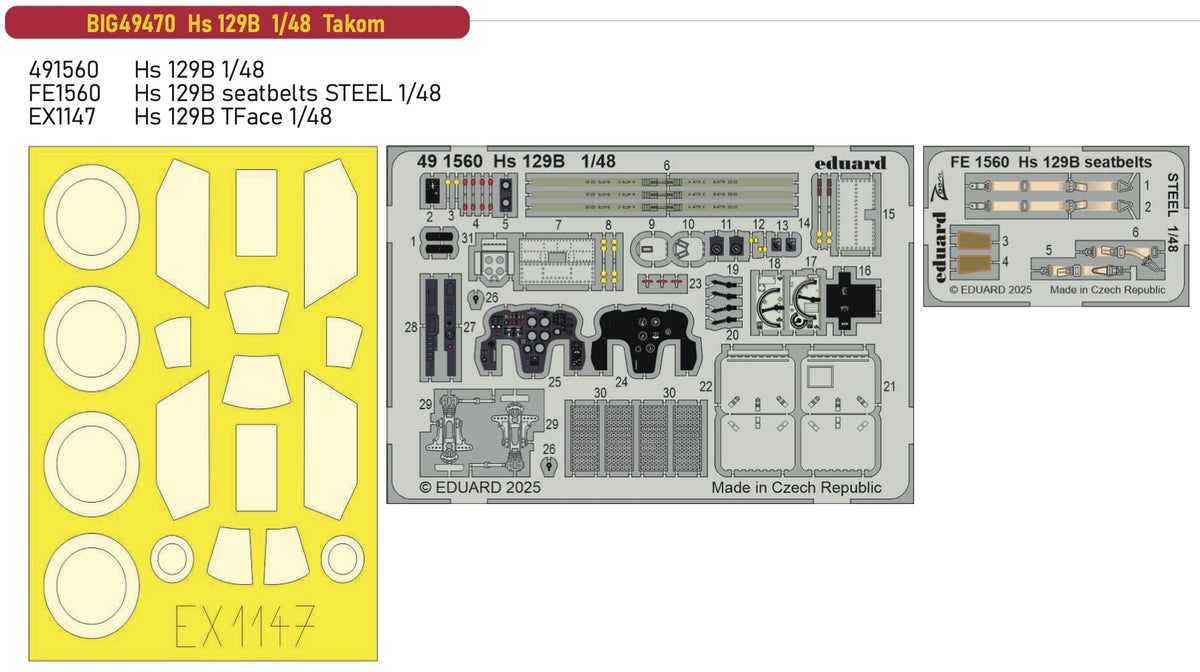 Eduard Big-Ed BIG49470 1:48 Henschel Hs-129B Big-Ed Set