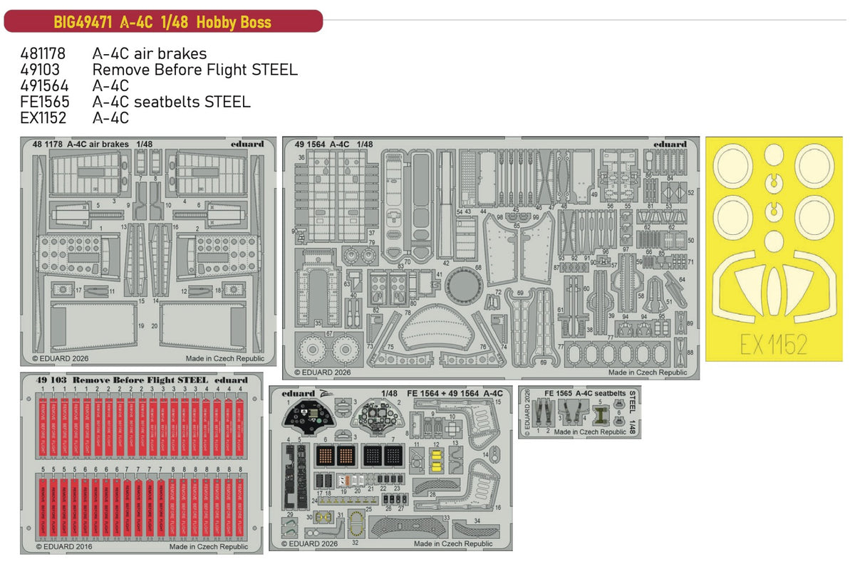 Eduard Big-Ed BIG49471 1:48 Douglas A-4C Skyhawk Big-Ed Set