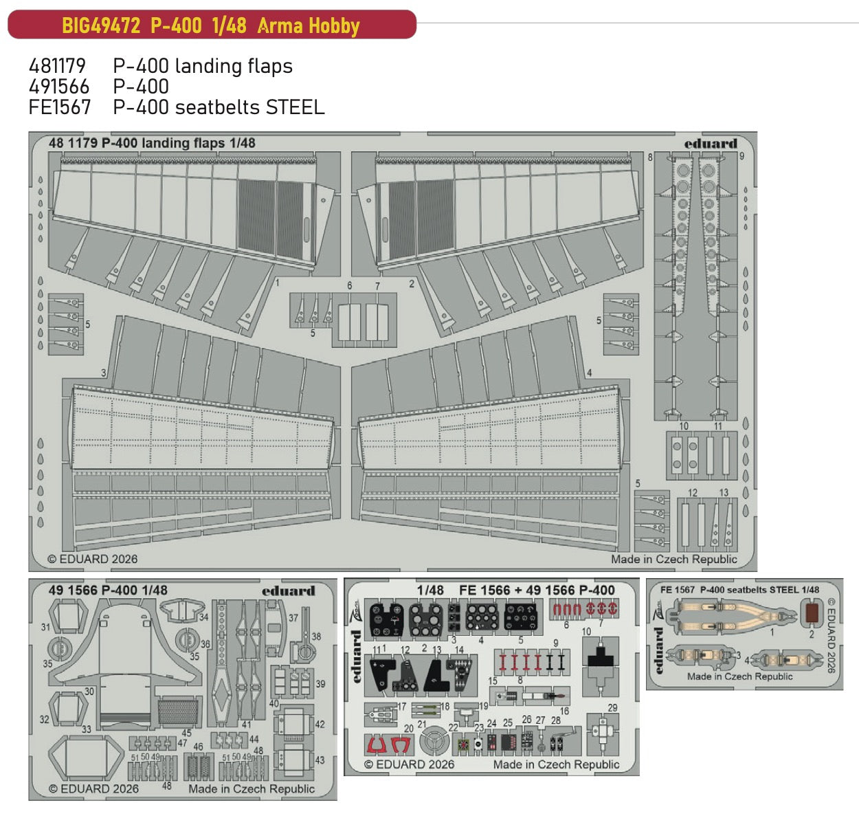 Eduard Big-Ed BIG49472 1:48 Bell P-400 Airacobra