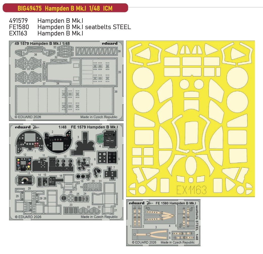 Eduard Big-Ed BIG49475 1:48 Handley-Page Hampden B Mk.I