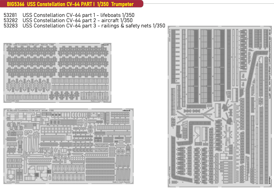 Eduard Big-Ed BIG5366 1:350 USS Constellation CV-64 PART I