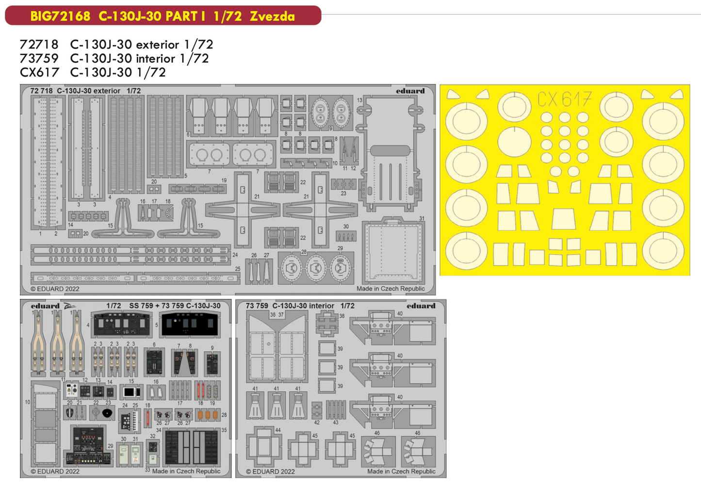 Eduard Big-Ed BIG72168 1:72 Lockheed C-130J-30 Hercules PART I