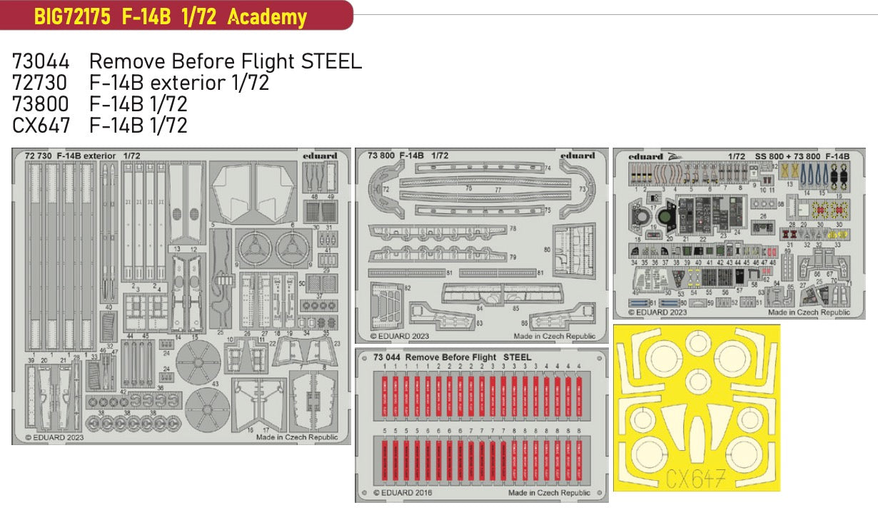 Eduard Big-Ed BIG72175 1:72 F-14B Tomcat to be used with Academy