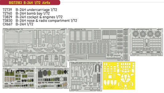 Eduard Big-Ed BIG72183 1:72 Consolidated B-24H Liberator Big-Ed Set