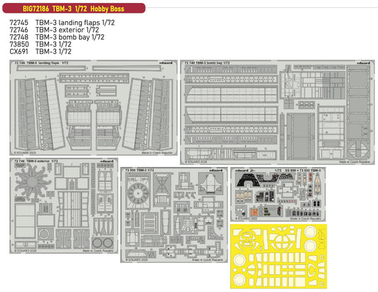 Eduard Big-Ed BIG72186 1:72 Grumman TBM-3 Avenger 1/72