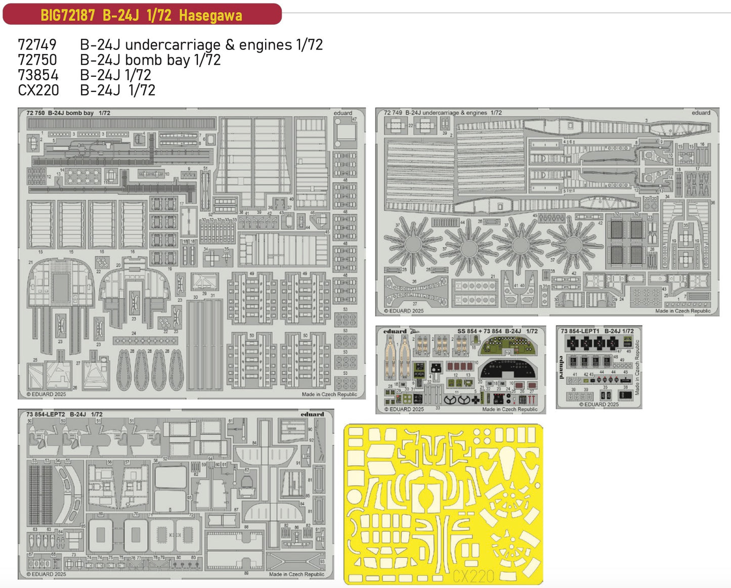 Eduard Big-Ed BIG72187 1:72 Consolidated B-24J Liberator