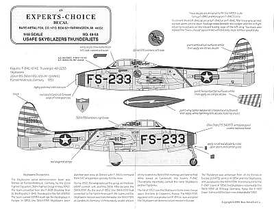 Experts Choice 4853 1:48 Republic F-84E Thunderjet Skyblazers