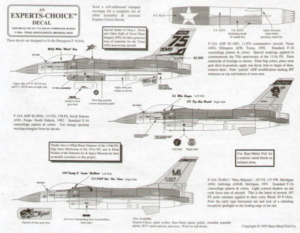 Experts Choice 7215 1:72 GF-16A Fighting Falcon