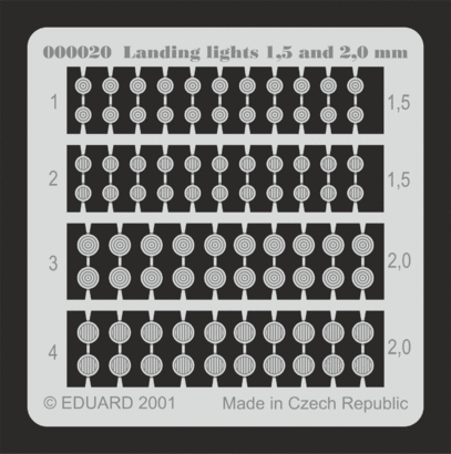 Eduard 00020 1:48, 1:72 Landing lights 1.5mm and 2mm