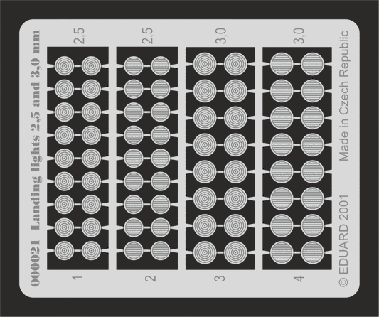 Eduard 00021 1:32, 1:48 Landing lights 2.5mm and 3mm