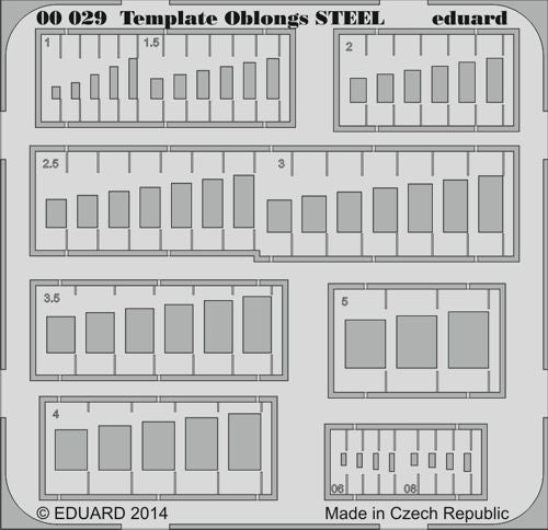 Eduard 00029 1:144, 1:32, 1:48, 1:72 Template oblongs STEEL