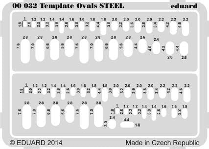 Eduard 00032 1:144, 1:32, 1:48, 1:72 Template ovals STEEL