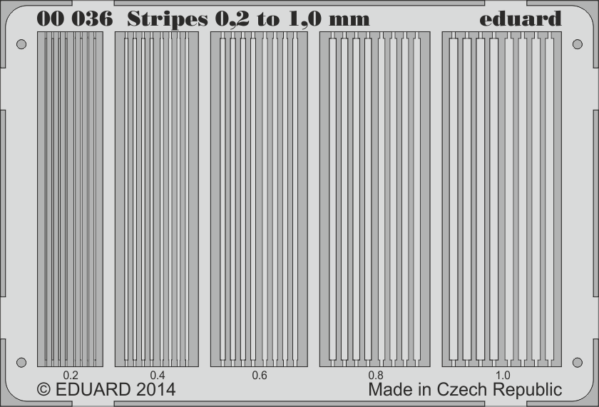 Eduard 00036 1:144, 1:32, 1:48, 1:72 Stripes 0.2, 0.4, 0.6, 0.8 and 1 mm