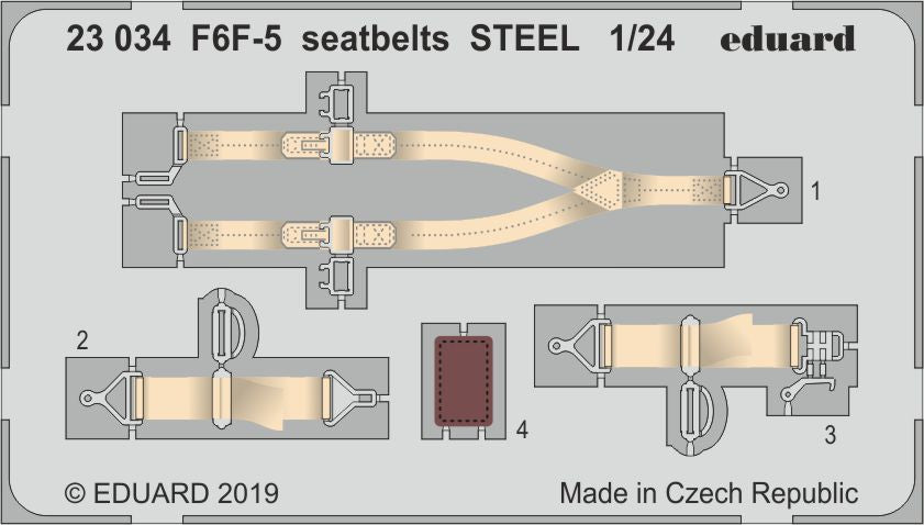 Eduard 23034 1:24 Grumman F6F-5 Hellcat Seatbelts STEEL