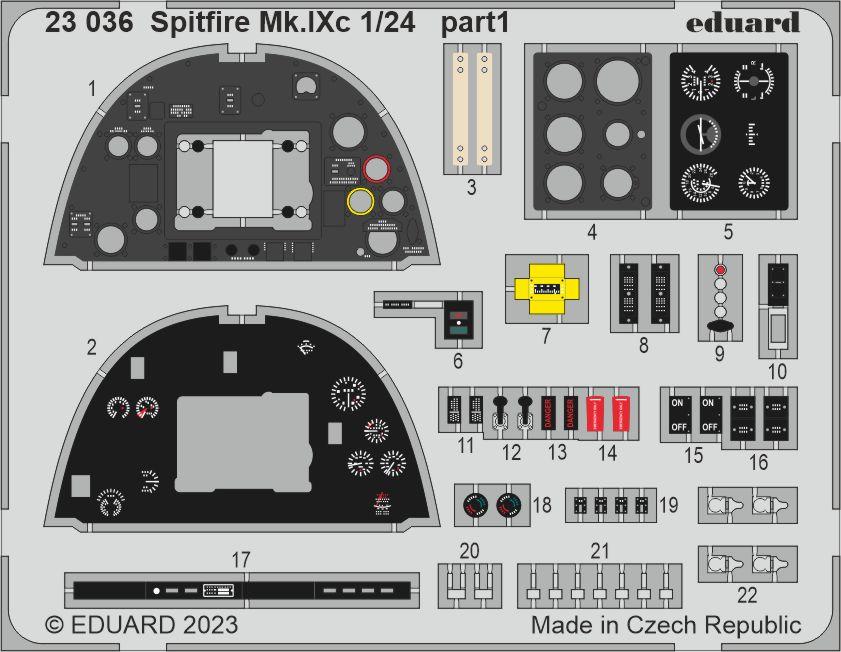 Eduard 23036 1:24 Supermarine Spitfire Mk.IXc  to be used with Airfix