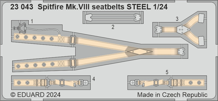 Eduard 23043 1:24 Supermarine Spitfire Mk.VIII seatbelts STEEL