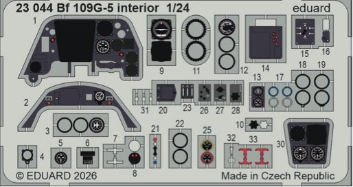 Eduard 23044 1:24 Messerschmitt Bf-109G-5 interior