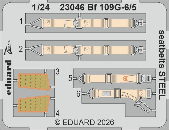 Eduard 23046 1:24 Messerschmitt Bf-109G-5/6 seatbelts STEEL