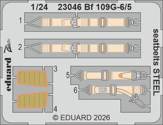 Eduard 23046 1:24 Messerschmitt Bf-109G-5/6 seatbelts STEEL