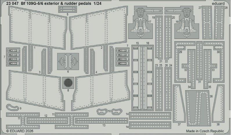 Eduard 23047 1:24 Messerschmitt Bf-109G-5/6 exterior & rudder pedals