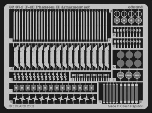 Eduard 32074 1:32 McDonnell F-4E Phantom armaments detailing set