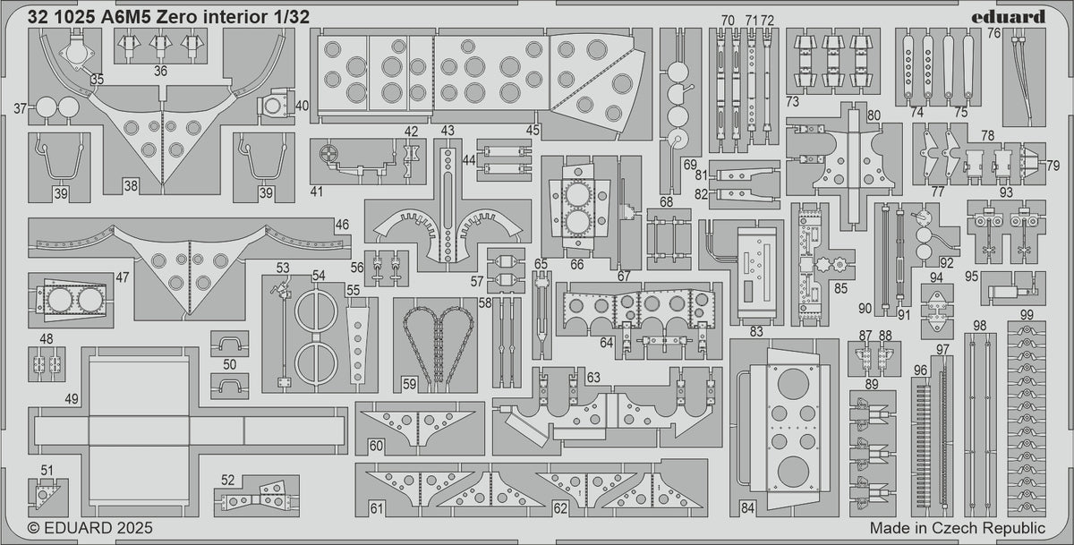 Eduard ED321025 1:32 Mitsubishi A6M5 Zero interior 1/32