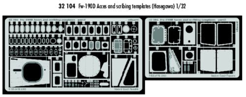 Eduard 32104 1:32 Focke-Wulf Fw-190D-9 access panels and scribing template