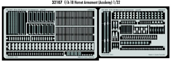 Eduard 32107 1:32 McDonnell-Douglas F/A-18 Hornet armament