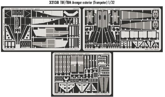 Eduard 32138 1:32 Grumman TBF-1/TBM-3 Avenger exterior